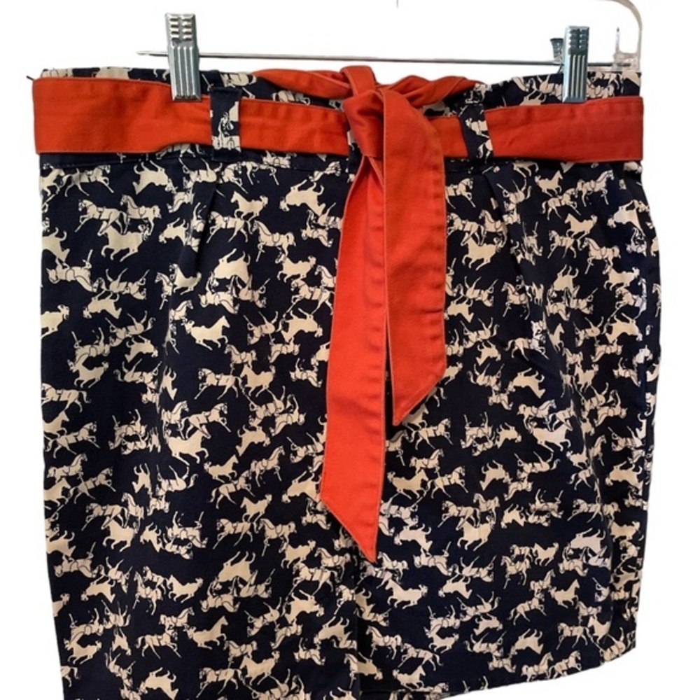 Equestrian Print Wrap mini skirt size 10